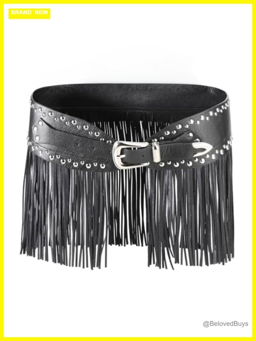 Faux Leather Fringe Tassel Belt Skirt